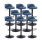 Upholstered Bar Stools Swivel Adjustable Height Patio Bar Stool with Black Base Blue 8 Piece Set Bar Stool(30"H) Clearhalo 'Bar Furniture' 'Bar Stools' 'bar_stools' 'furn' 'furn_bar_stools' 'Furniture' 'Kitchen & Dining Furniture' 7041214