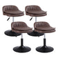 Upholstered Bar Stools Swivel Adjustable Height Patio Bar Stool with Black Base Coffee 4 Piece Set Short Stool(18"H) Clearhalo 'Bar Furniture' 'Bar Stools' 'bar_stools' 'furn' 'furn_bar_stools' 'Furniture' 'Kitchen & Dining Furniture' 7041217