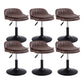 Upholstered Bar Stools Swivel Adjustable Height Patio Bar Stool with Black Base Coffee 6 Piece Set Short Stool(18"H) Clearhalo 'Bar Furniture' 'Bar Stools' 'bar_stools' 'furn' 'furn_bar_stools' 'Furniture' 'Kitchen & Dining Furniture' 7041218