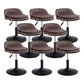 Upholstered Bar Stools Swivel Adjustable Height Patio Bar Stool with Black Base Coffee 8 Piece Set Short Stool(18"H) Clearhalo 'Bar Furniture' 'Bar Stools' 'bar_stools' 'furn' 'furn_bar_stools' 'Furniture' 'Kitchen & Dining Furniture' 7041219