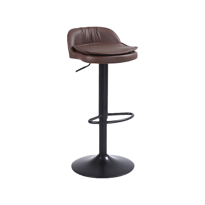 Upholstered Bar Stools Swivel Adjustable Height Patio Bar Stool with Black Base Coffee 1 Piece Bar Stool(30"H) Clearhalo 'Bar Furniture' 'Bar Stools' 'bar_stools' 'furn' 'furn_bar_stools' 'Furniture' 'Kitchen & Dining Furniture' 7041220