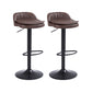 Upholstered Bar Stools Swivel Adjustable Height Patio Bar Stool with Black Base Coffee 2 Piece Set Bar Stool(30"H) Clearhalo 'Bar Furniture' 'Bar Stools' 'bar_stools' 'furn' 'furn_bar_stools' 'Furniture' 'Kitchen & Dining Furniture' 7041221