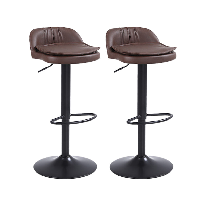 Upholstered Bar Stools Swivel Adjustable Height Patio Bar Stool with Black Base Coffee 2 Piece Set Bar Stool(30"H) Clearhalo 'Bar Furniture' 'Bar Stools' 'bar_stools' 'furn' 'furn_bar_stools' 'Furniture' 'Kitchen & Dining Furniture' 7041221