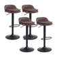Upholstered Bar Stools Swivel Adjustable Height Patio Bar Stool with Black Base Coffee 4 Piece Set Bar Stool(30"H) Clearhalo 'Bar Furniture' 'Bar Stools' 'bar_stools' 'furn' 'furn_bar_stools' 'Furniture' 'Kitchen & Dining Furniture' 7041222