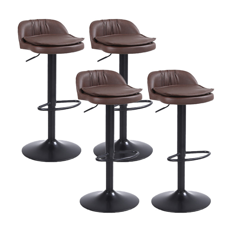 Upholstered Bar Stools Swivel Adjustable Height Patio Bar Stool with Black Base Coffee 4 Piece Set Bar Stool(30"H) Clearhalo 'Bar Furniture' 'Bar Stools' 'bar_stools' 'furn' 'furn_bar_stools' 'Furniture' 'Kitchen & Dining Furniture' 7041222