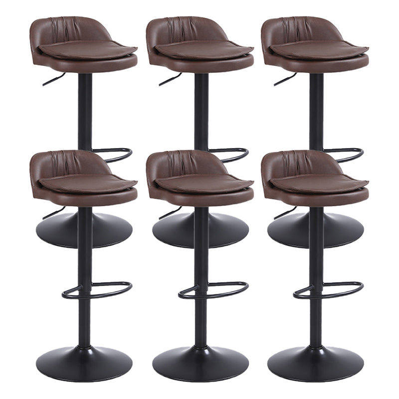 Upholstered Bar Stools Swivel Adjustable Height Patio Bar Stool with Black Base Coffee 6 Piece Set Bar Stool(30"H) Clearhalo 'Bar Furniture' 'Bar Stools' 'bar_stools' 'furn' 'furn_bar_stools' 'Furniture' 'Kitchen & Dining Furniture' 7041223