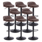 Upholstered Bar Stools Swivel Adjustable Height Patio Bar Stool with Black Base Coffee 8 Piece Set Bar Stool(30"H) Clearhalo 'Bar Furniture' 'Bar Stools' 'bar_stools' 'furn' 'furn_bar_stools' 'Furniture' 'Kitchen & Dining Furniture' 7041224