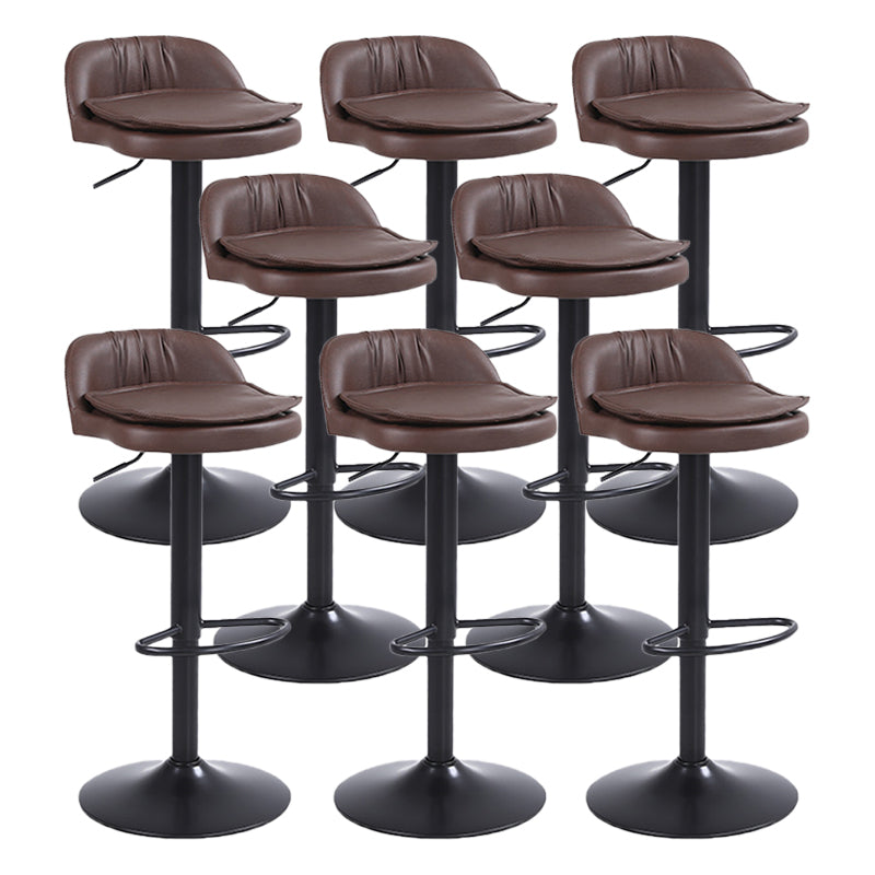 Upholstered Bar Stools Swivel Adjustable Height Patio Bar Stool with Black Base Coffee 8 Piece Set Bar Stool(30"H) Clearhalo 'Bar Furniture' 'Bar Stools' 'bar_stools' 'furn' 'furn_bar_stools' 'Furniture' 'Kitchen & Dining Furniture' 7041224