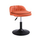Upholstered Bar Stools Swivel Adjustable Height Patio Bar Stool with Black Base Orange 1 Piece Short Stool(18"H) Clearhalo 'Bar Furniture' 'Bar Stools' 'bar_stools' 'furn' 'furn_bar_stools' 'Furniture' 'Kitchen & Dining Furniture' 7041225