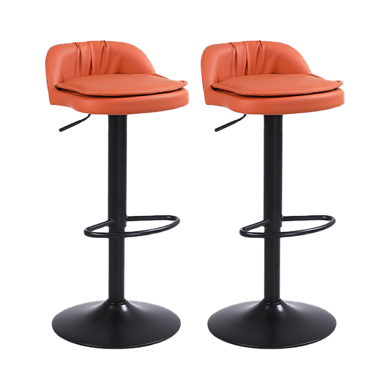 Upholstered Bar Stools Swivel Adjustable Height Patio Bar Stool with Black Base Orange 2 Piece Set Bar Stool(30"H) Clearhalo 'Bar Furniture' 'Bar Stools' 'bar_stools' 'furn' 'furn_bar_stools' 'Furniture' 'Kitchen & Dining Furniture' 7041231