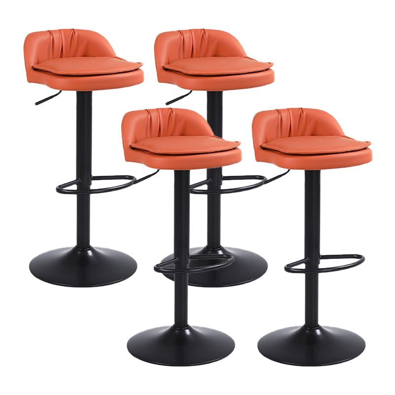 Upholstered Bar Stools Swivel Adjustable Height Patio Bar Stool with Black Base Orange 4 Piece Set Bar Stool(30"H) Clearhalo 'Bar Furniture' 'Bar Stools' 'bar_stools' 'furn' 'furn_bar_stools' 'Furniture' 'Kitchen & Dining Furniture' 7041232