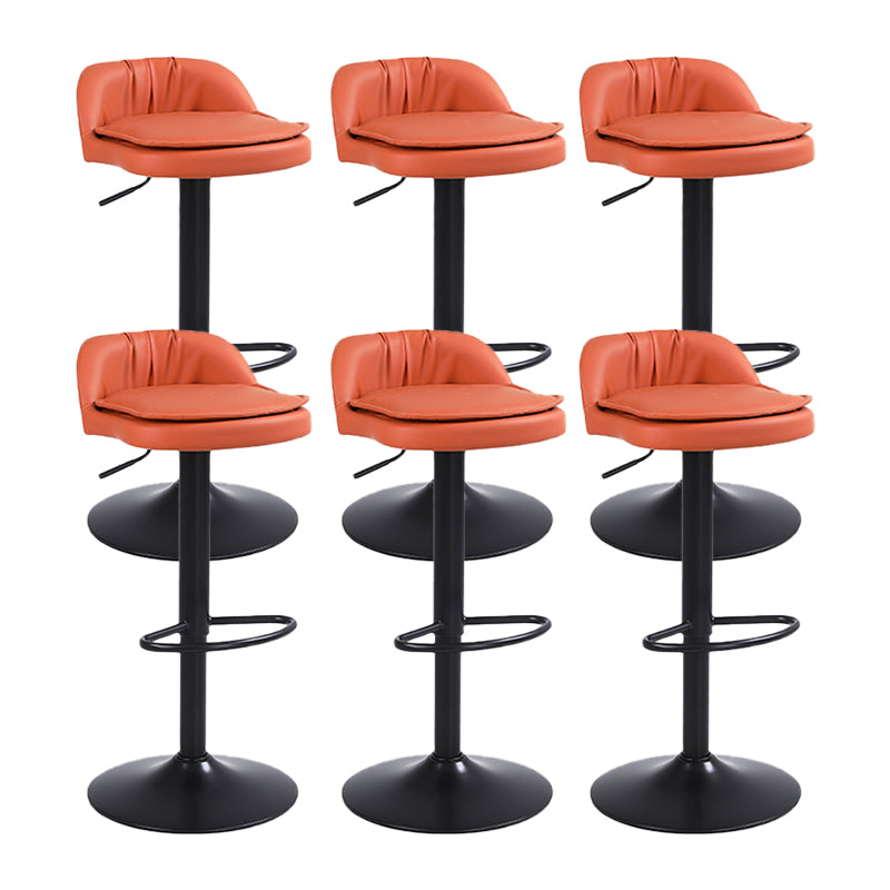 Upholstered Bar Stools Swivel Adjustable Height Patio Bar Stool with Black Base Orange 6 Piece Set Bar Stool(30"H) Clearhalo 'Bar Furniture' 'Bar Stools' 'bar_stools' 'furn' 'furn_bar_stools' 'Furniture' 'Kitchen & Dining Furniture' 7041233