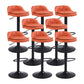 Upholstered Bar Stools Swivel Adjustable Height Patio Bar Stool with Black Base Orange 8 Piece Set Bar Stool(30"H) Clearhalo 'Bar Furniture' 'Bar Stools' 'bar_stools' 'furn' 'furn_bar_stools' 'Furniture' 'Kitchen & Dining Furniture' 7041234