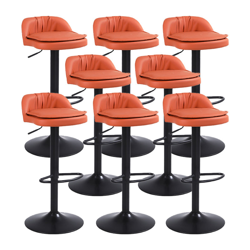 Upholstered Bar Stools Swivel Adjustable Height Patio Bar Stool with Black Base Orange 8 Piece Set Bar Stool(30"H) Clearhalo 'Bar Furniture' 'Bar Stools' 'bar_stools' 'furn' 'furn_bar_stools' 'Furniture' 'Kitchen & Dining Furniture' 7041234