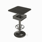 Industrial Style Bar Height Table Black Bar Dining Table with Storage Stone Square Without Chairs Clearhalo 'Bar Furniture' 'Bar Tables' 'bar_tables' 'furn' 'furn_bar_tables' 'Furniture' 'Kitchen & Dining Furniture' 7041238