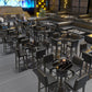 Industrial Style Bar Height Table Black Bar Dining Table with Storage Clearhalo 'Bar Furniture' 'Bar Tables' 'bar_tables' 'furn' 'furn_bar_tables' 'Furniture' 'Kitchen & Dining Furniture' 7041240