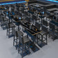 Industrial Style Bar Height Table Black Bar Dining Table with Storage Clearhalo 'Bar Furniture' 'Bar Tables' 'bar_tables' 'furn' 'furn_bar_tables' 'Furniture' 'Kitchen & Dining Furniture' 7041243