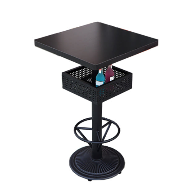 Industrial Style Bar Height Table Black Bar Dining Table with Storage Wood Square Without Chairs Clearhalo 'Bar Furniture' 'Bar Tables' 'bar_tables' 'furn' 'furn_bar_tables' 'Furniture' 'Kitchen & Dining Furniture' 7041247