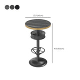 Mesa de altura de barra de estilo industrial Mesa de comedor de barra negra con almacenamiento