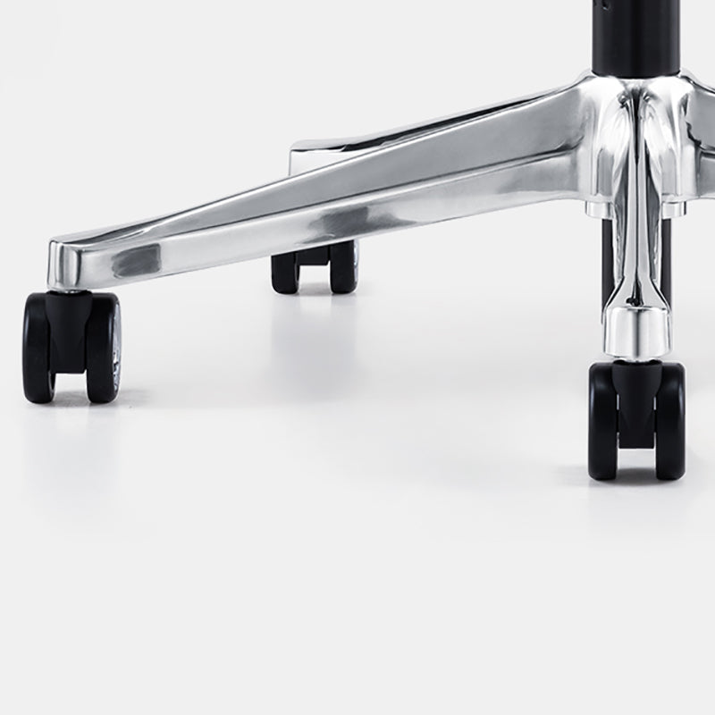 Sedia da ufficio ad armi fissa in pelle sedia da scrivania altezza regolabile con ruote