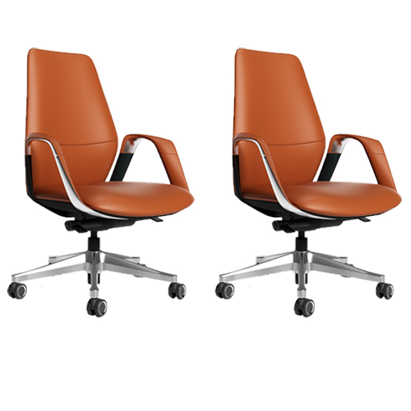 Sedia da ufficio ad armi fissa in pelle sedia da scrivania altezza regolabile con ruote