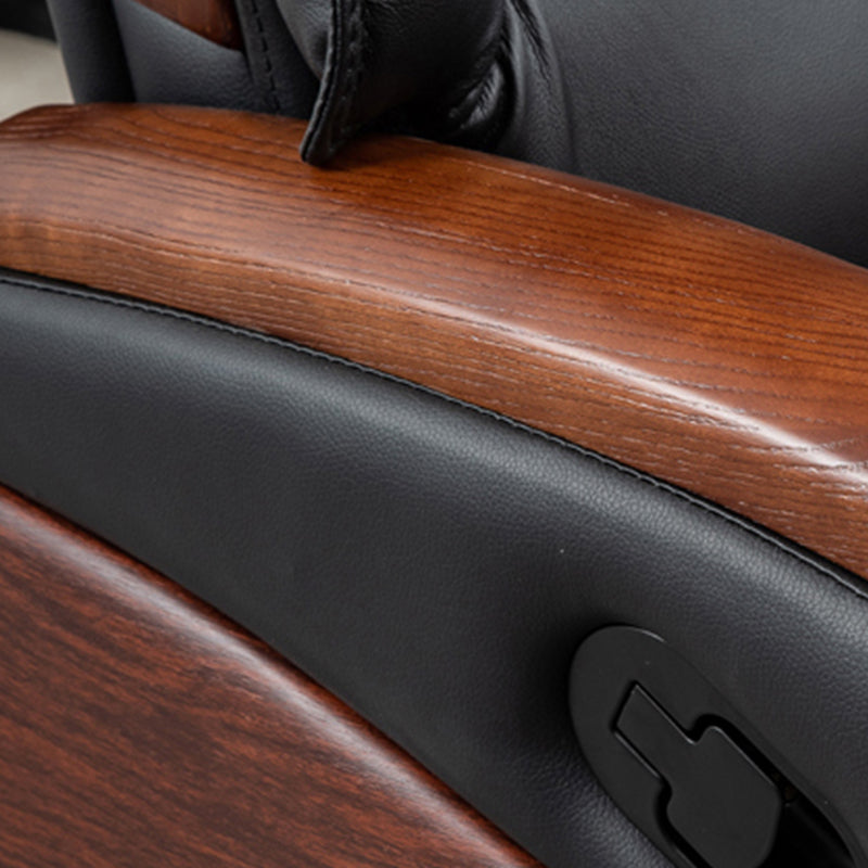 Chaise de bureau à glissement moderne chaise de bureau de hauteur de siège réglable en cuir en noir