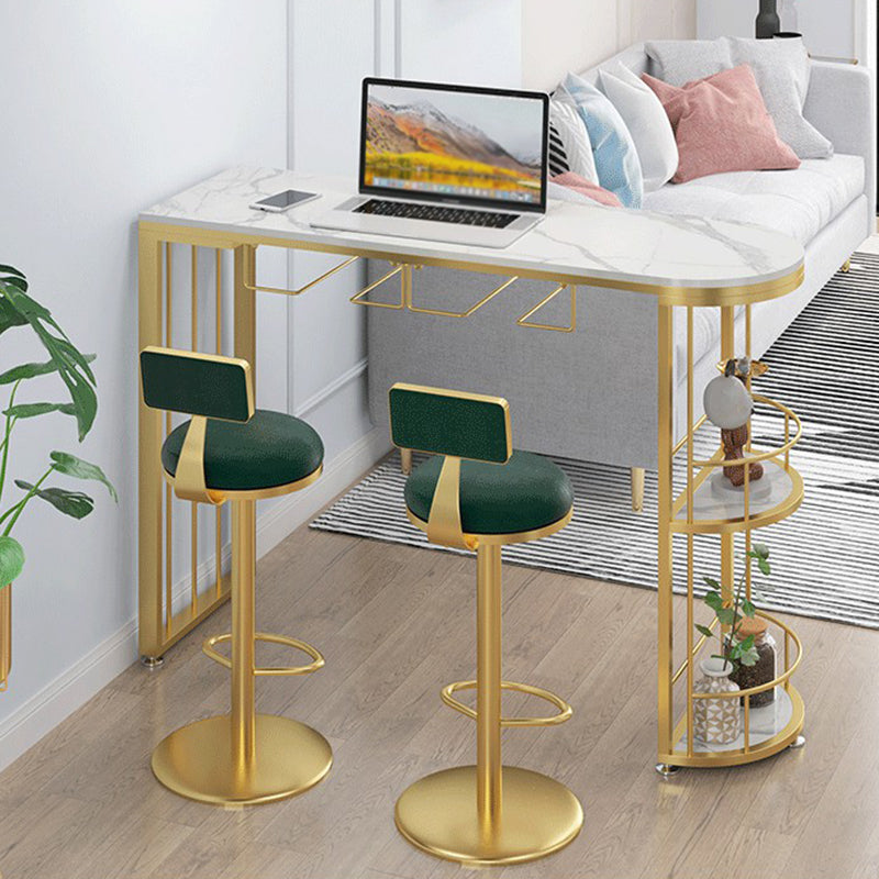 Moderne stenen bartafelset, 1/2/3-delige bartafel met vrije vorm en in hoogte verstelbare krukken