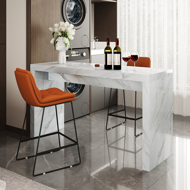 1/2/3 Pieces Pub Table Set Contemporary Rectangular Table and Stool Set Table & Chair(s) 55.1"L x 23.6"W x 39.4"H White Clearhalo 'Bar Furniture' 'furn' 'furn_home_bar_bar_sets' 'Furniture' 'Home Bars & Bar Sets' 'home_bar_bar_sets' 'Kitchen & Dining Furniture' 7041520