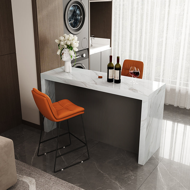 1/2/3 Pieces Pub Table Set Contemporary Rectangular Table and Stool Set Table & Chair(s) 55.1"L x 23.6"W x 39.4"H White-Black Clearhalo 'Bar Furniture' 'furn' 'furn_home_bar_bar_sets' 'Furniture' 'Home Bars & Bar Sets' 'home_bar_bar_sets' 'Kitchen & Dining Furniture' 7041522