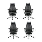 Modern Slide Office Chair Removable Arms Adjustable Seat Height Desk Chair with Wheels 4 Piece Set Clearhalo 'furn' 'furn_office_chair' 'Furniture' 'Office Chairs' 'Office Furniture' 'office_chair' 7042834