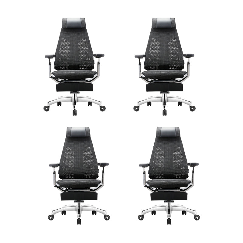 Modern Slide Office Chair Removable Arms Adjustable Seat Height Desk Chair with Wheels 4 Piece Set Clearhalo 'furn' 'furn_office_chair' 'Furniture' 'Office Chairs' 'Office Furniture' 'office_chair' 7042834