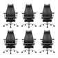 Modern Slide Office Chair Removable Arms Adjustable Seat Height Desk Chair with Wheels 6 Piece Set Clearhalo 'furn' 'furn_office_chair' 'Furniture' 'Office Chairs' 'Office Furniture' 'office_chair' 7042836
