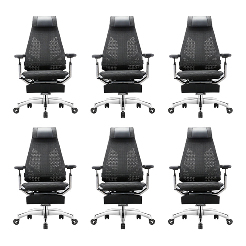 Modern Slide Office Chair Removable Arms Adjustable Seat Height Desk Chair with Wheels 6 Piece Set Clearhalo 'furn' 'furn_office_chair' 'Furniture' 'Office Chairs' 'Office Furniture' 'office_chair' 7042836