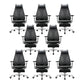 Modern Slide Office Chair Removable Arms Adjustable Seat Height Desk Chair with Wheels 8 Piece Set Clearhalo 'furn' 'furn_office_chair' 'Furniture' 'Office Chairs' 'Office Furniture' 'office_chair' 7042838