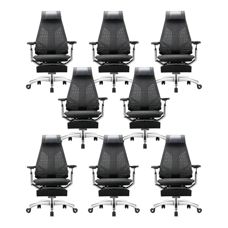 Modern Slide Office Chair Removable Arms Adjustable Seat Height Desk Chair with Wheels 8 Piece Set Clearhalo 'furn' 'furn_office_chair' 'Furniture' 'Office Chairs' 'Office Furniture' 'office_chair' 7042838