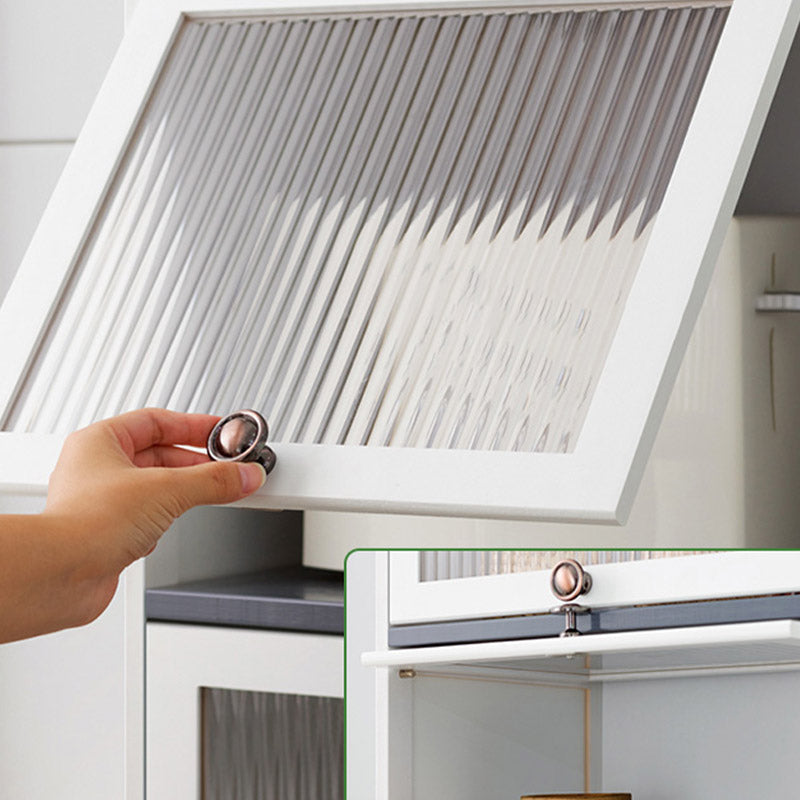 Server da pranzo in stile moderno White Wood Dining Server con porte acriliche