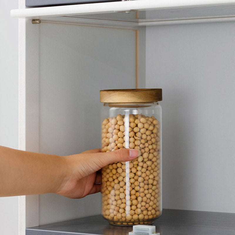 Server da pranzo in stile moderno White Wood Dining Server con porte acriliche