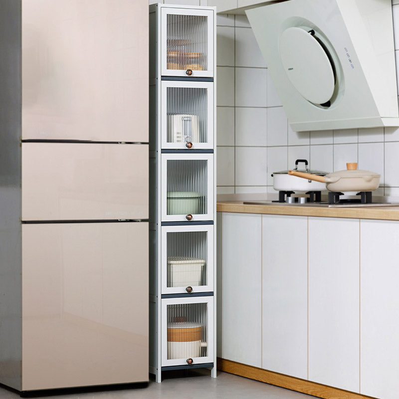 Server da pranzo in stile moderno White Wood Dining Server con porte acriliche