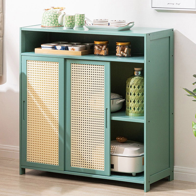 Moderne porte scorrevoli Server da pranzo Scheda in legno con archiviazione aperta