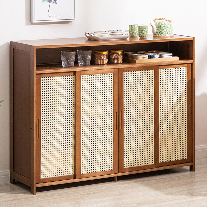 Moderne porte scorrevoli Server da pranzo Scheda in legno con archiviazione aperta