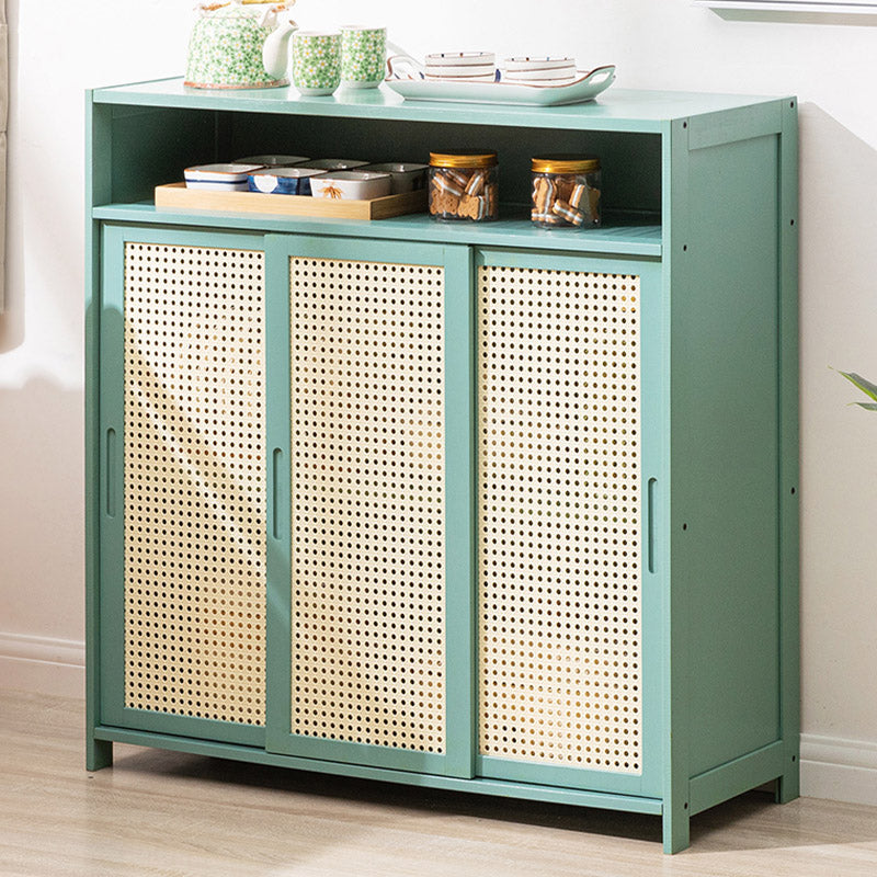 Moderne porte scorrevoli Server da pranzo Scheda in legno con archiviazione aperta