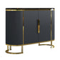 Scheda laterale Glam Credenza Stone Glass con armadi e cassetti