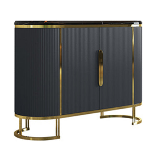 Scheda laterale Glam Credenza Stone Glass con armadi e cassetti