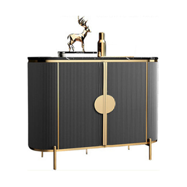 Scheda laterale Glam Credenza Stone Glass con armadi e cassetti