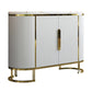 Scheda laterale Glam Credenza Stone Glass con armadi e cassetti