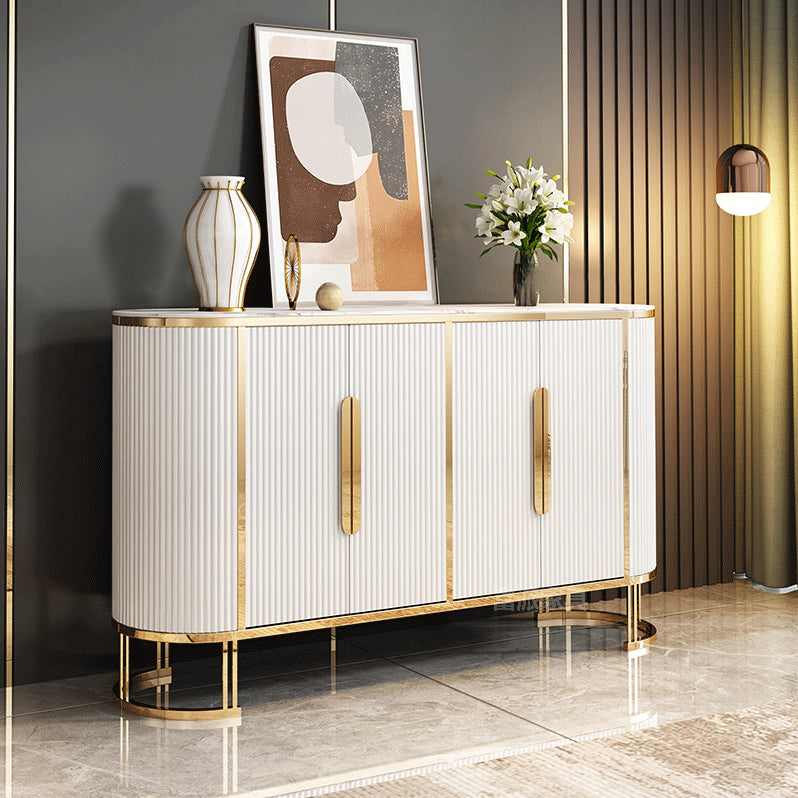 Scheda laterale Glam Credenza Stone Glass con armadi e cassetti