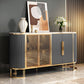 Scheda laterale Glam Credenza Stone Glass con armadi e cassetti