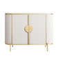 Scheda laterale Glam Credenza Stone Glass con armadi e cassetti