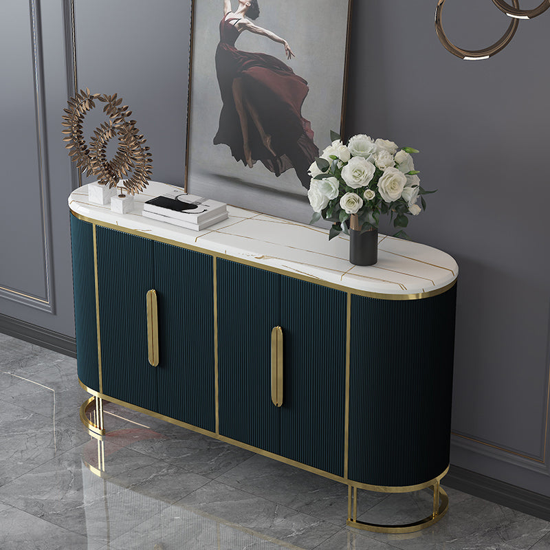 Scheda laterale Glam Credenza Stone Glass con armadi e cassetti