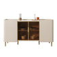 Glam Style Buffet Stand Stone Credenza with Cabinets and Drawers White-Gold Clearhalo 'buffet_sideboard' 'Buffets & Sideboards' 'furn' 'furn_buffet_sideboard' 'Furniture' 'Kitchen & Dining Furniture' 7043091